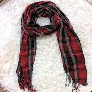 Pink and Black Checkered Scarf